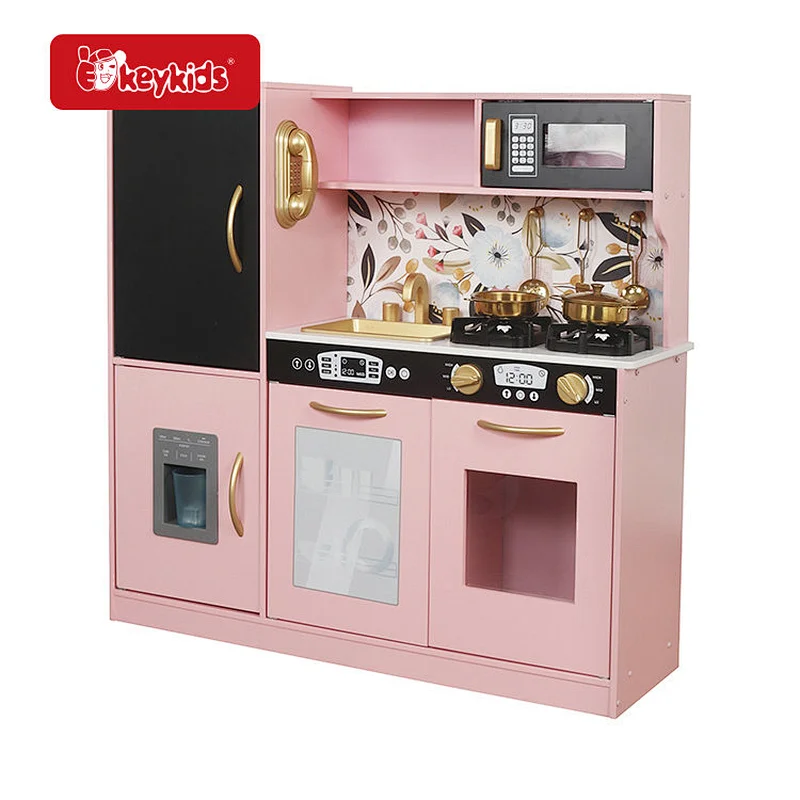 Customzie Kids Pretend Play Wooden Kitchen Toy Set with Light Sounds W10C946